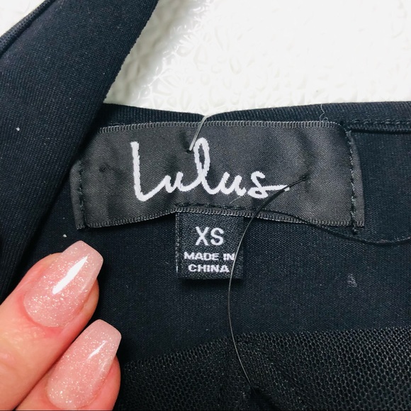 Lulus Ready or Notch Black Halter Bodysuit plunge Neckline stretchy knit body XS - Picture 9 of 11